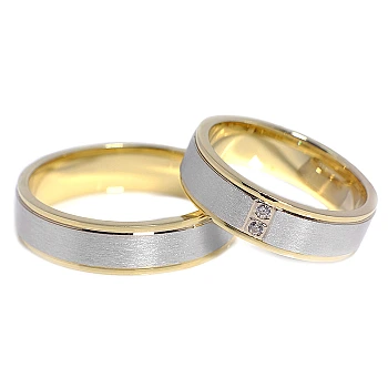 Verighete din Aur 18k cu Diamante - model v056 Verighete din Aur 18k cu Diamante - model v056