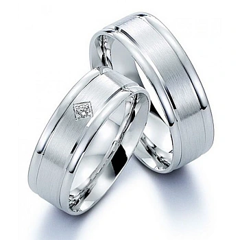 Verighete din Aur 18k cu Diamant - model v057 Verighete din Aur 18k cu Diamant - model v057