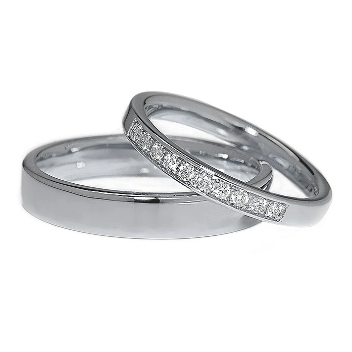 Verighete din Aur 18k sau Platina cu Diamante - model v067