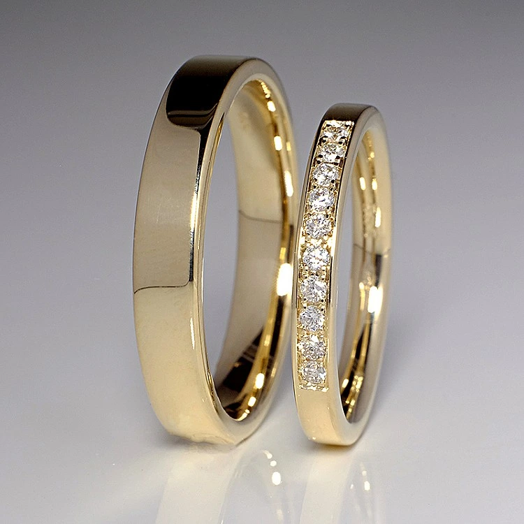 Verighete din Aur 18k sau Platina cu Diamante - model v067