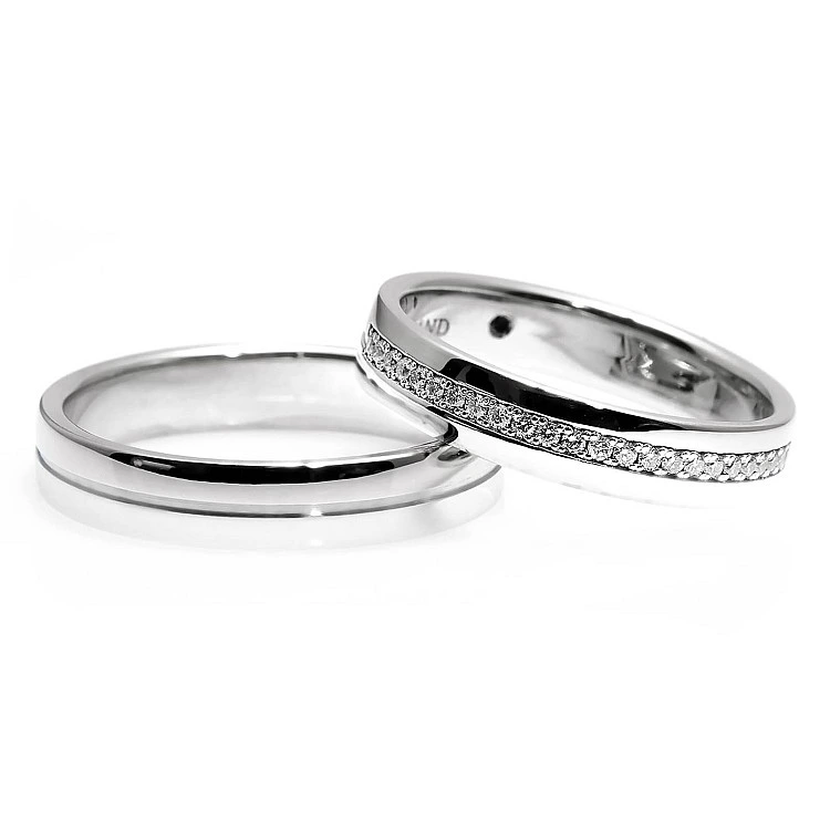 Verighete Bicolore din Aur 18k cu Diamante - model v073.1