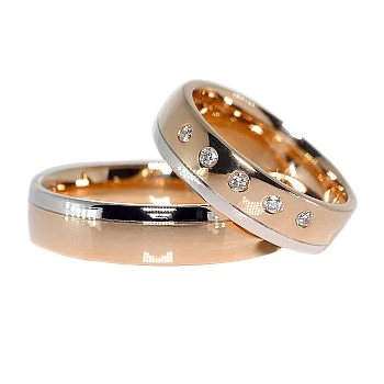 Verighete din Aur 18k cu Diamante - model v075