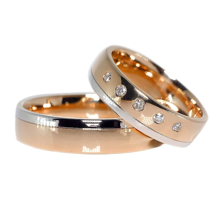 Verighete din Aur 18k cu Diamante - model v075