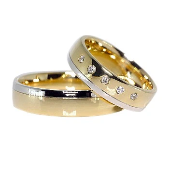 Verighete din Aur 18k cu Diamante - model v075