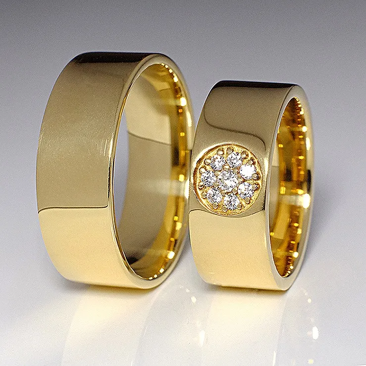 Verighete din Aur 18k sau Platina cu Diamante - model v100