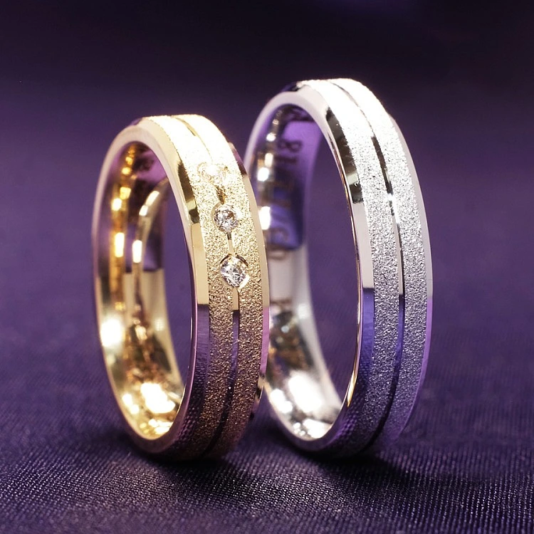 Verighete din Aur 18k sau Platina cu Diamante - model v1173