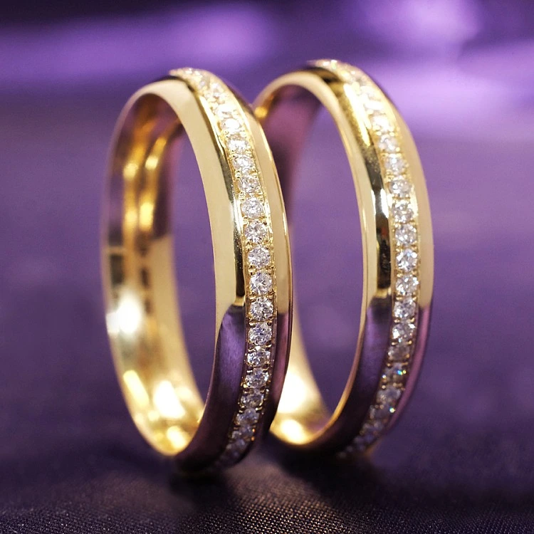 Verighete din Aur 18k cu Diamante - model v119