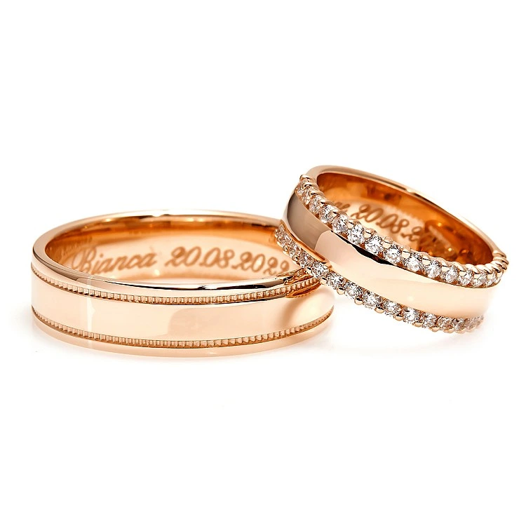 Verighete din Aur 18k sau Platina cu Diamante - model v1241.1