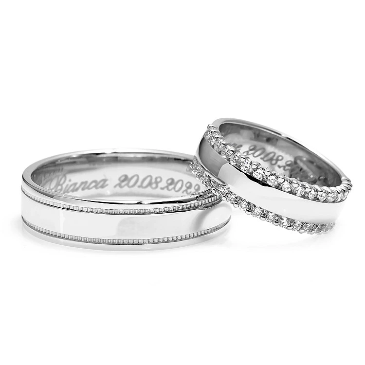 Verighete din Aur 18k sau Platina cu Diamante - model v1241.1