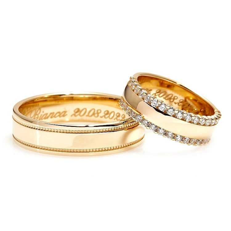 Verighete din Aur 18k sau Platina cu Diamante - model v1241.1