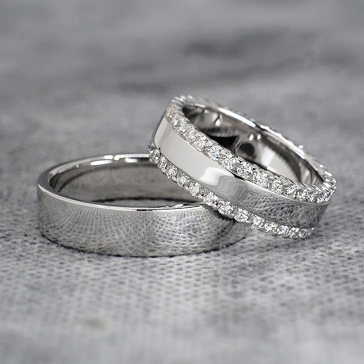 Verighete din Aur 18k sau Platina cu Diamante - model v1241