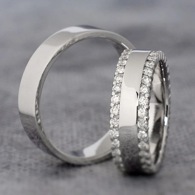 Verighete din Aur 18k sau Platina cu Diamante - model v1241