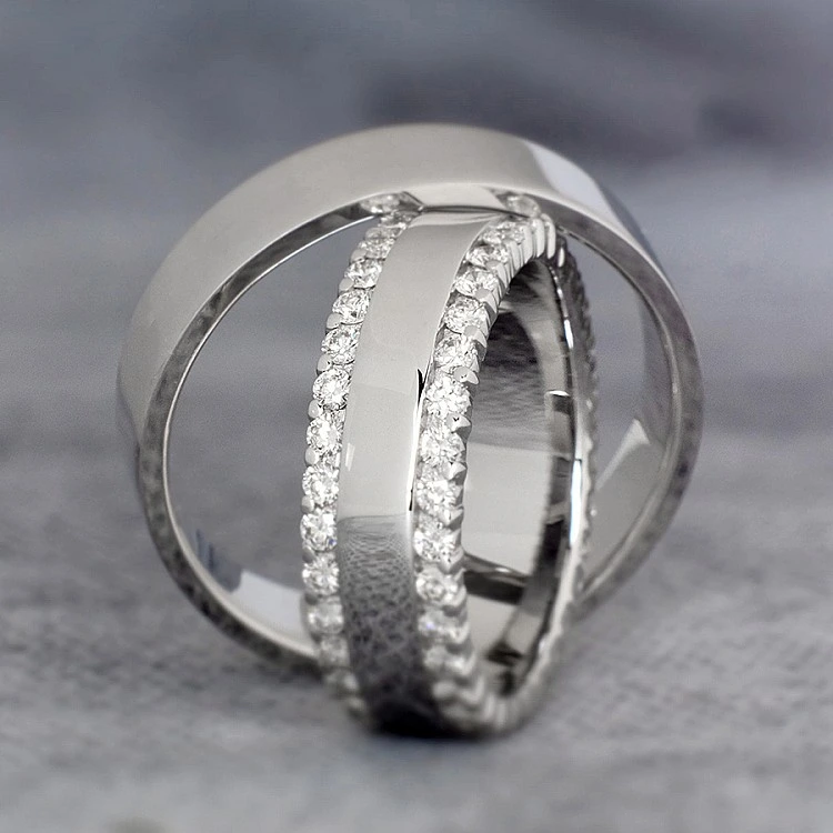 Verighete din Platina cu Diamante - model v1241