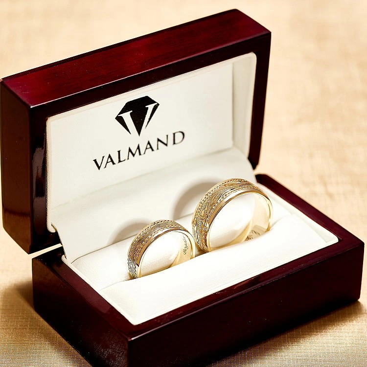 Verighete din Aur 18k sau Platina Model Dublu Sfoara si Gravura Laser - model v1294