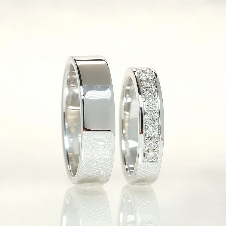 Verighete din Aur 18k sau Platina cu Diamante - model v141