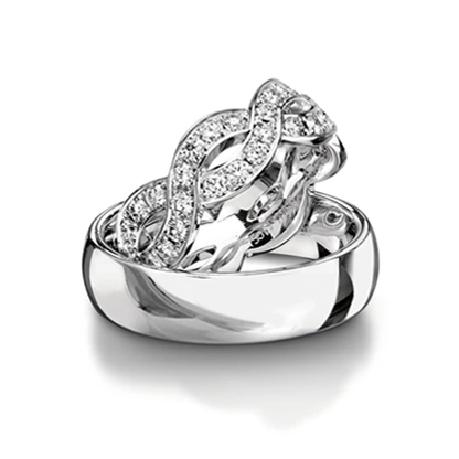 Verighete din Aur 18k sau Platina cu Diamante - model v146