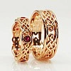 Verighete Model Celtic din Aur 18k sau Platina cu Rubine - model v1542