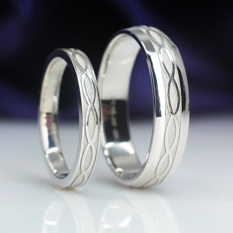 Verighete din Aur 18k sau Platina cu Model Infinit - model v1557
