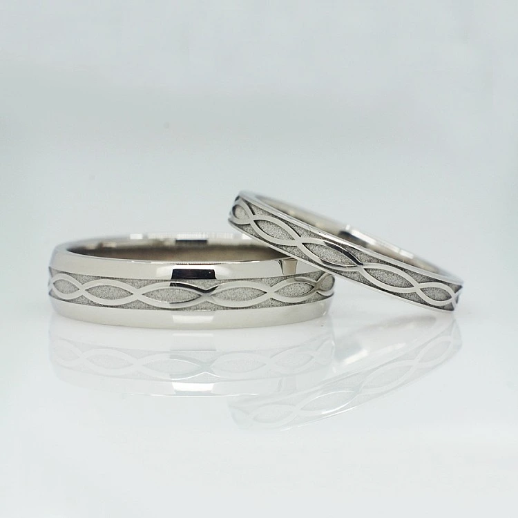 Verighete din Aur 18k sau Platina cu Model Infinit - model v1557