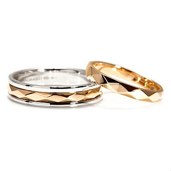 Verighete Antistres Fațetate din Aur 18k sau Platina - model v1568v2 Verighete Antistres Fațetate din Aur 18k sau Platina - model v1568v2