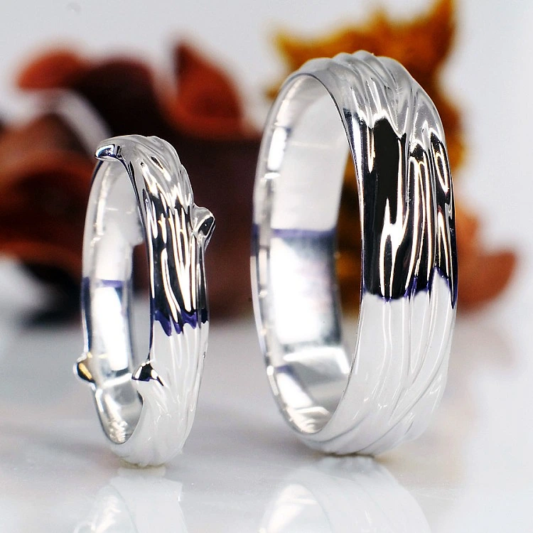 Verighete din Aur 18k sau Platina cu Model Creanga - model v1574
