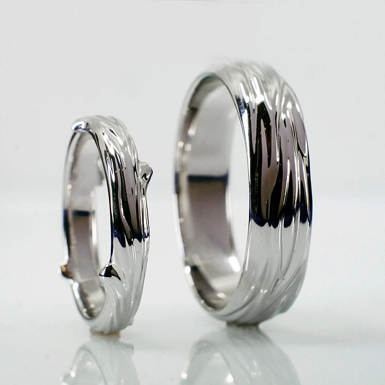 Verighete din Aur 18k sau Platina cu Model Creanga - model v1574
