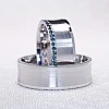 Verighete Barcuta din Aur 18k sau Platina cu Diamante Albastre - model v170