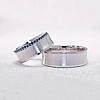 Verighete Barcuta din Aur 18k sau Platina cu Diamante Albastre - model v170