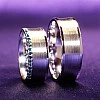 Verighete Barcuta din Aur 18k sau Platina cu Diamante Albastre - model v170