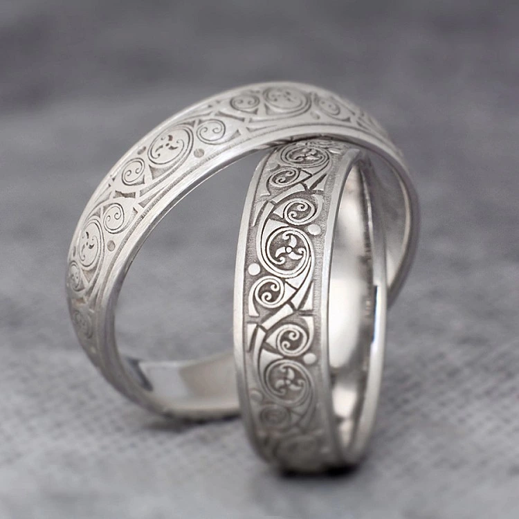 Verighete din Aur 18k sau Platina cu Model Laser - model v183