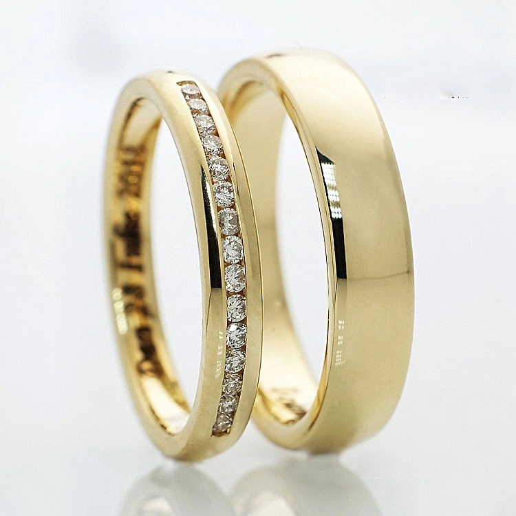 Verighete din Aur 18k sau Platina cu Diamante - model v185