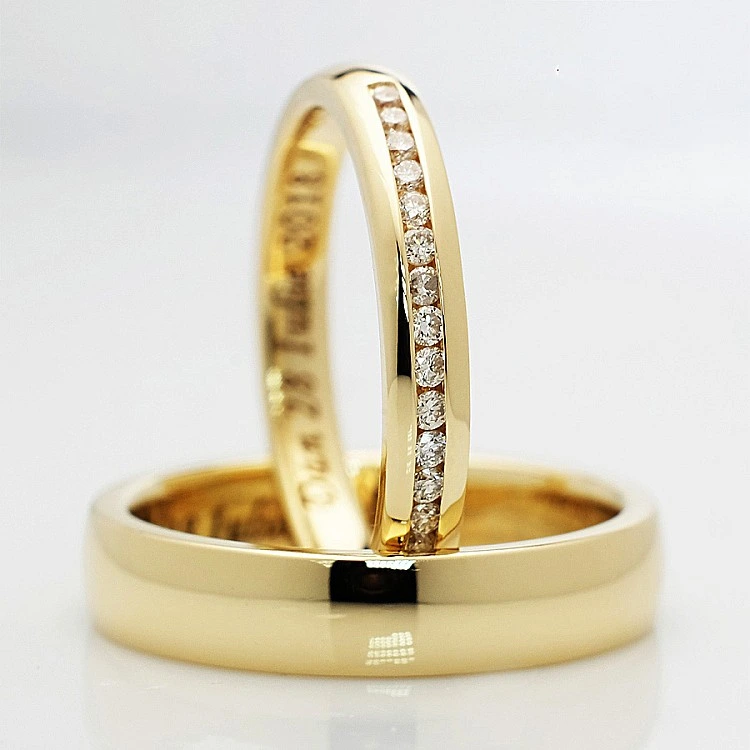Verighete din Aur 18k sau Platina cu Diamante - model v185