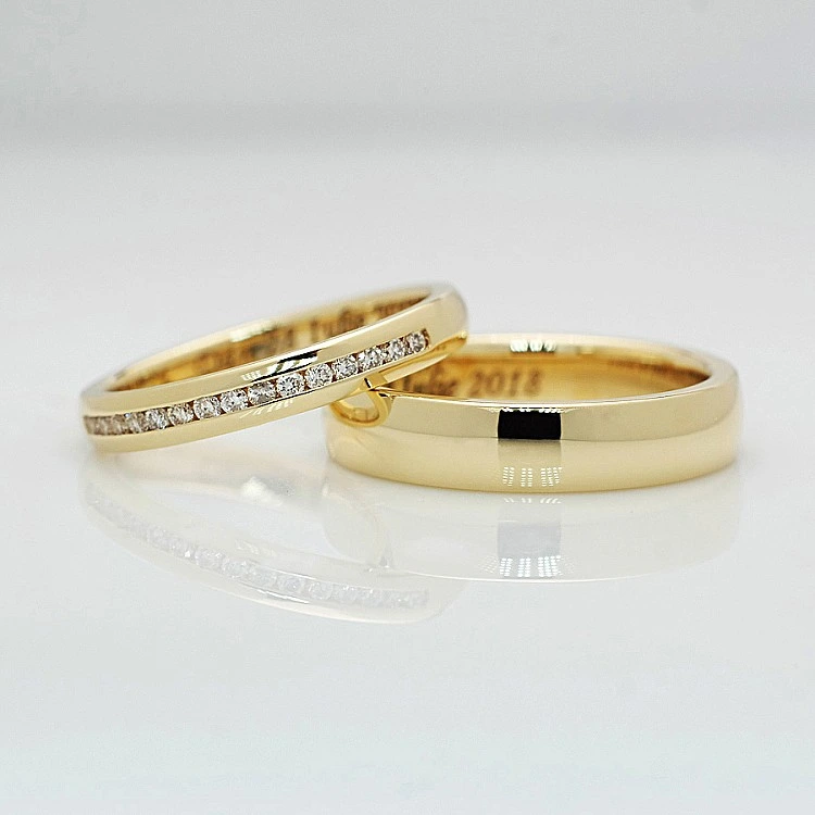 Verighete din Aur 18k sau Platina cu Diamante - model v185