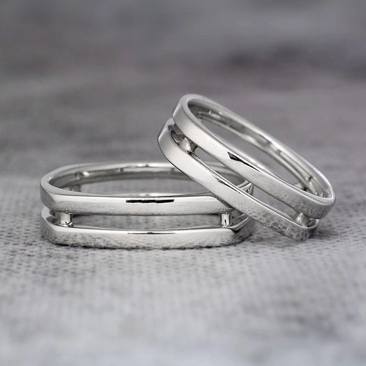 Verighete Patrate din Aur 18k sau Platina - model v196