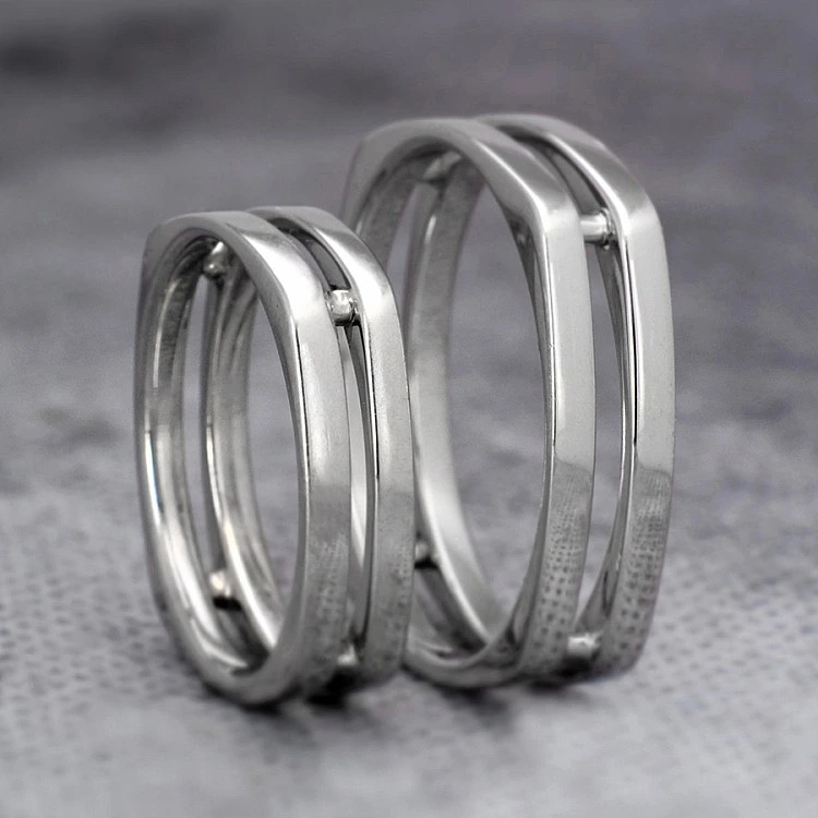 Verighete Patrate din Aur 18k sau Platina - model v196