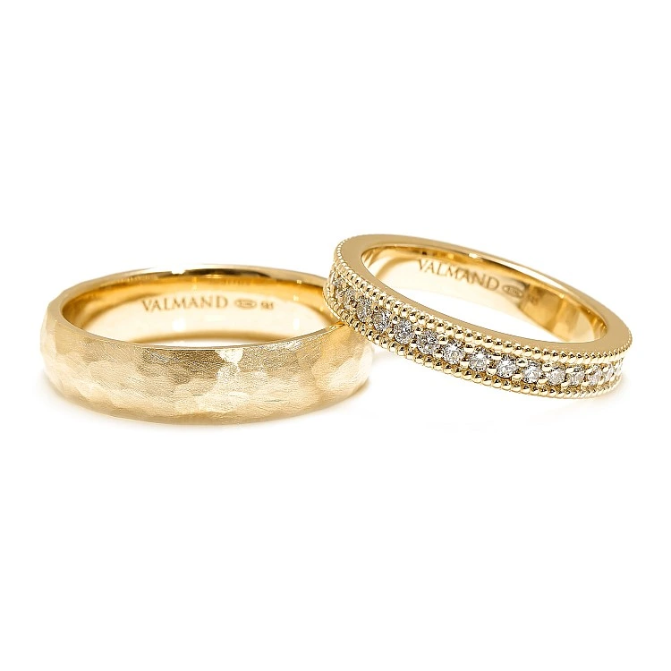 Verighete Custom din Aur 18k sau Platina cu Diamante - model v197