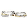 Verighete Bicolore din Aur 18k sau Platina cu Diamante Naturale - model v200