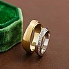 Verighete Bicolore din Aur 18k sau Platina cu Diamante Naturale - model v200