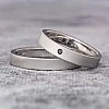 Verighete Mat Sidef din Aur 18k sau Platina cu Diamant Negru - model v203