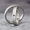 Verighete Mat Sidef din Aur 18k sau Platina cu Diamant Negru - model v203