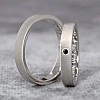 Verighete Mat Sidef din Aur 18k sau Platina cu Diamant Negru - model v203