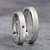 Verighete Mat Sidef din Aur 18k sau Platina cu Diamant Negru - model v203