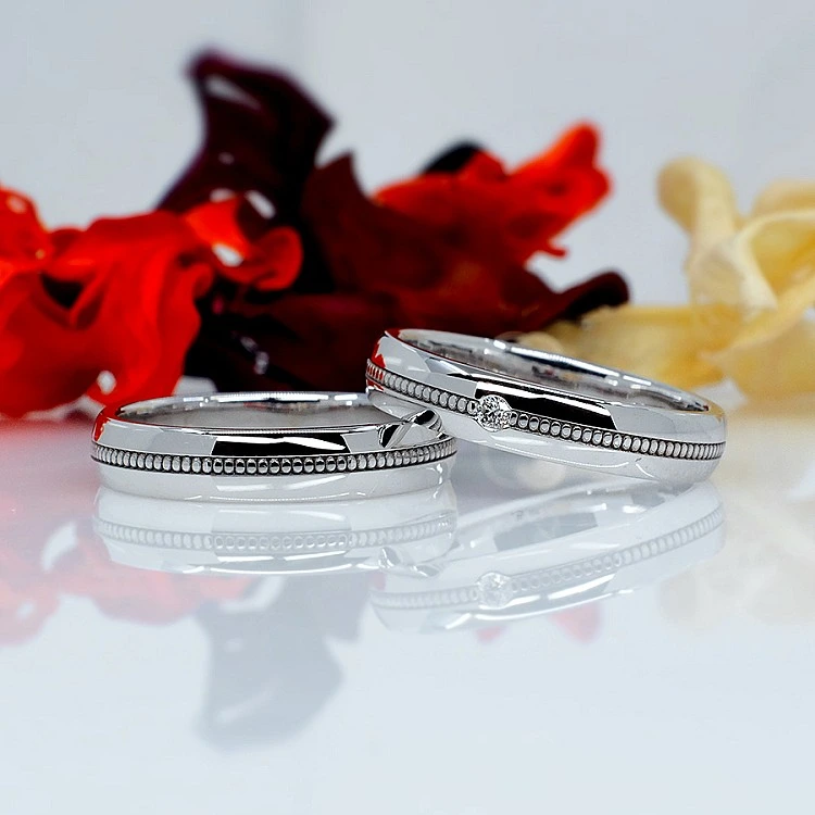 Verighete din Aur 18k sau Platina cu Diamant - model v205