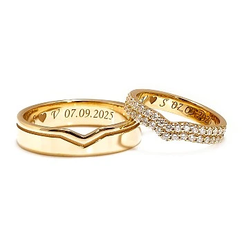 Verighete din Aur 18k sau Platina cu Diamante Incolore - model v211.v3