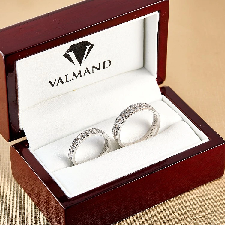 Verighete din Aur 18k sau Platina cu Diamante - model v2886