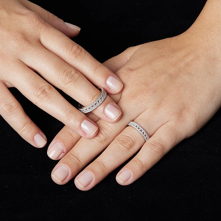 Verighete din Aur 18k sau Platina cu Diamante - model v2886