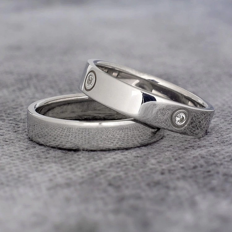 Verighete din Aur 18k sau Platina cu Diamant - model v363