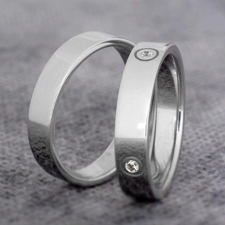 Verighete din Aur 18k sau Platina cu Diamant - model v363