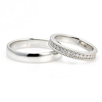 Verighete din Aur 18k sau Platina cu Diamante - model v364