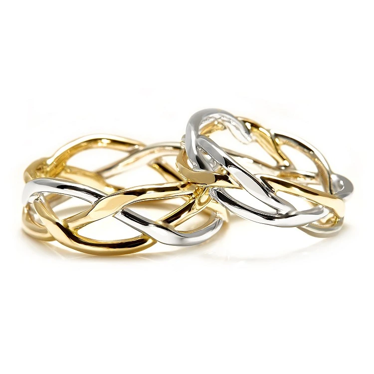 Verighete Model Nod Celtic din Aur 18k Bicolor - model v3981